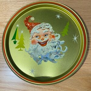 Jolly Santa Holiday Serving Tray